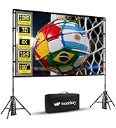 Projector Screen with Stand, Wootfairy 100 inch Foldable and Portable Projection Screen 16:9 4K H...