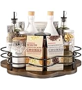LIAISIMI 12" Lazy Susan Turntable Organizer,Round Wooden Lazy Susan Organization and Rotating Spi...
