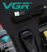 VGR 015 Professional Cordless Hair Clippers for Men, 9000 RPM Vector Motor Hair Trimmer DLC-Blade...