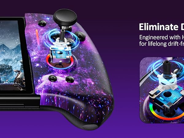 featuring Hall sensor joysticks that eliminate drift and provide accurate no deadzone control