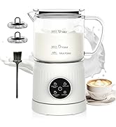 Casimhu 4-in-1 Milk Frother, Electric Milk Frother and Steamer with LED Touch Screen, Ceramic Lin...