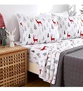 CAROMIO Christmas Sheets Queen, Soft Brushed Microfiber Bed Sheet Set, 16 Inches Deep Pocket Fitt...