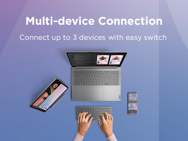 Lenovo Multi-Device Wireless Bluetooth Keyboard - Multi-device connection