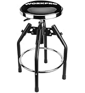 WORKPRO Heavy Duty Adjustable Hydraulic Shop Stool,Garage Bar Stool, 29in to 33.86in, 330-Pound C...