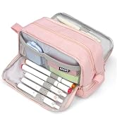 large capacity pencil case aesthetic pink pencil pouch school supplies for girls big pencils case...
