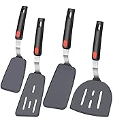 KLAQQED 4Pcs Spatula Silicone Heat Resistant Flexible Rubber Silicone Spatulas for Nonstick Cookw...