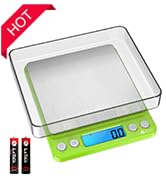 Digital Scale, 3000g, 0.01 Ounces, 0.1 Grams Accuracy Mini Kitchen Food Scale with 2 Trays, Pocke...
