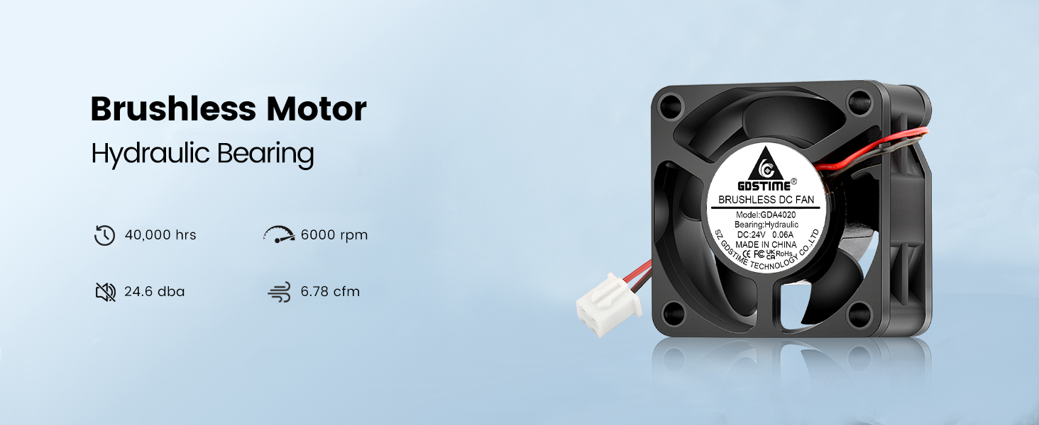 2pack gdstime 40x40x20mm 24v 2pin dc brushless cooling fan for 3d printer ender 3