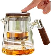 Moyufoby Glass Teapot With Infuser, Travel Tea Mug650ml/22oz, Portable Loose Tea Infuser, Button ...