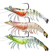 TRUSCEND TPE Pre-Rigged Shrimp Crawfish Soft Plastic Fishing Lures, Premium Durable Swimbaits for...