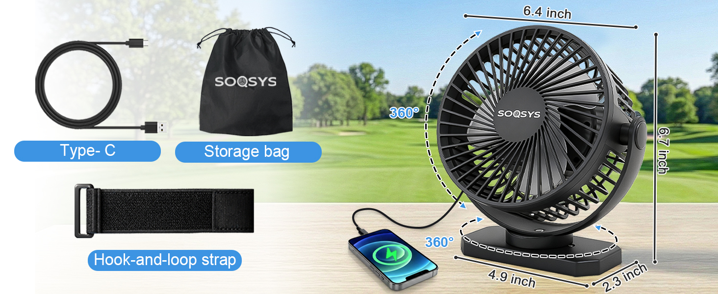 golf cart fan portable fan rechargeable magnetic fan battery operated fan golf cart accessories