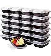 Pro Grade, BPA Free Plastic Containers with Lids, 25ct. 12oz, Leakproof, Microwavable Portion Con...