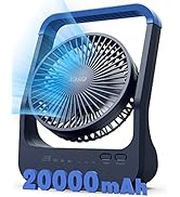Rechargeable Battery Operated Fan 20000mAh, Camping Fan for Tents, Portable Long Last USB Desk Fa...