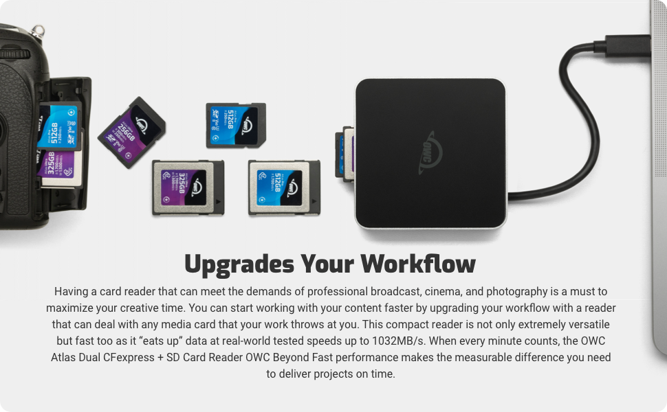 OWC Atlas Dual CFexpress + SD Card Card Reader-upgrades