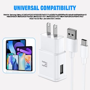 for Samsung Fast android phone Charger with USB Type C Cable 6ft for Samsung Galaxy S10/S9/S8 Plus