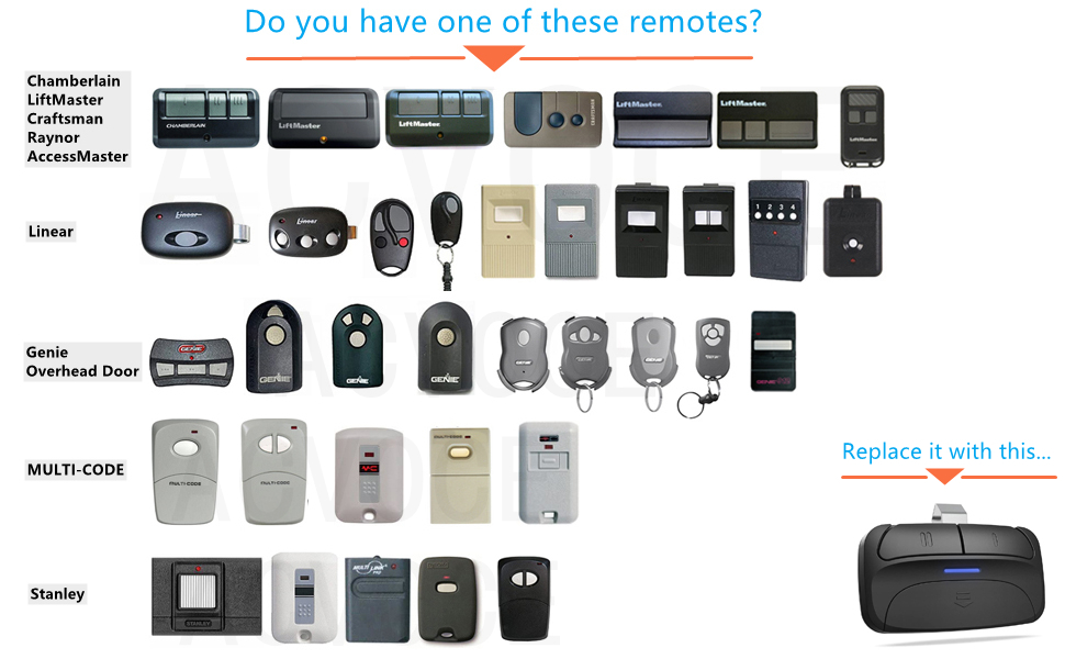 chamberlain liftmaster craftsman genie linear stanley garage door opener remote