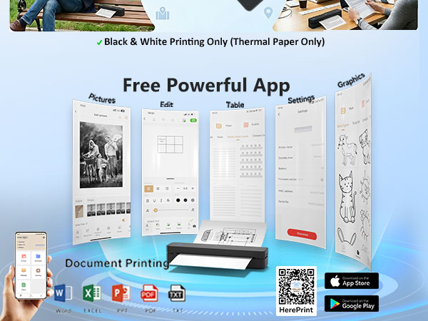 JCMT610203 Inkless Portable Printer