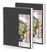 Joibabe 9"x12" Hardcover Mixed Media Sketchbook,2 Pack 160Gsm/98LB 120 Sheets Mixed Media Paper, ...