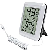 Urageuxy Refrigerator Thermometer, Waterproof Digital Fridge Freezer Room Thermometer Wired with ...