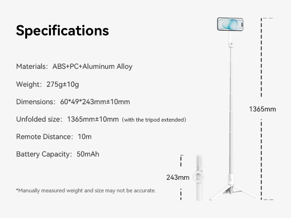 ULANZI 54'' Magnetic Selfie Stick Tripod Pro, All-in-One Phone Tripod w Magnetic Phone Holder