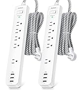 Surge Protector Power Strip - 10 FT Long Extension Cord with 5 Widely AC Outlets 3 USB Ports, Pow...