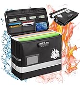 BALEINE Fireproof Document Box with Lock, Portable Fireproof Document Bag Waterproof Fire Proof F...