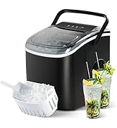 YSSOA Portable Ice Maker for Countertop, 9 Ice Cubes Ready in 6 Mins, 26lbs Ice/24Hrs, with Self-...