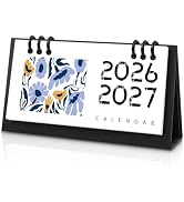 Zuozee Small Desk Calendar 2026-2027, Flower Mini Desk Calendar (From January 2026 to December 20...