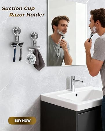 Suction cup razor holder