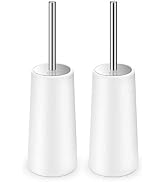 IXO Toilet Brush and Holder, 2 Pack Toilet Brush with 304 Stainless Steel Long Handle, Toilet Bow...
