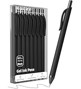 Hiacry 8 Pack Black Gel Pens (0.7mm Fine Point) – Smooth Quick-Drying Ink, Retractable Gel Pen fo...