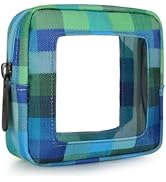JINSI Small Clear Makeup Bag for Purse, Travel Cosmetic Pouch, Blue | Waterproof PVC, canvas, met...