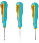 3 Pcs Blue Punch Needle Wick for Candle Making, Round Hole Candle Punch Wicking Needle Tools, Pun...