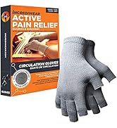 Incrediwear Fingerless Circulation Gloves Arthritis Gloves, Grey