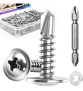 mxuteuk 480PCS #8×5/8" Self Tapping Screws,Self Drilling Screws for Metal,410 Stainless Steel Phi...