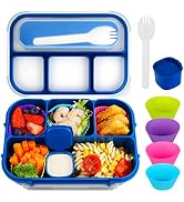 MaMix Bento Lunch Box Adult Box, Kids, Containers for Adults/Kids/Students,1300ML-4 Compartment (...