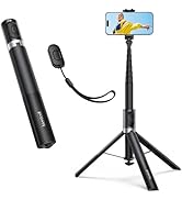 Lamicall 65" Phone Tripod &amp; Selfie Stick - [Tap-to-Open] iPhone Tripod with Remote &amp; Cold Shoe, A...