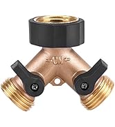 Heavy Duty Brass Water Tap Adapter, 2 Way Y Shape 3/4 Hose Connector Garden Irrigation, American ...