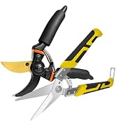 TUOLEWE 8.7 Inch Tin Snips with Stainless Steel Blades, Comes with 8.5 Inch SK5 Steel Pruning She...