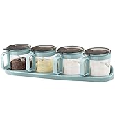 TENTA TENTA KITCHEN Gourmet Seasoning Box with Serving Spoons, Spice Jar Set Condiment Cruet Bott...
