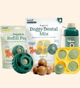 WOOF Dental Kit- Includes Pupsicle Dog Toy, Treat Tray, Shaker Bottle, Chicken Pupsicle Pops, and...