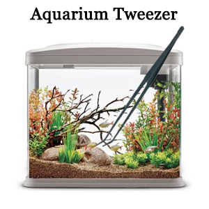 15 inch Black Curved Aquarium Tweezers