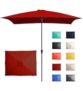 Ayge 8x10FT Large Rectangular Patio Umbrella Outdoor Table Umbrella w/Crank Rectangle Market Umbr...