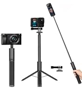 XIXAN Lightweight 47" Extendable Tripod Stand and Mini Selfie Stick with 1/4 inch Thread for Acti...