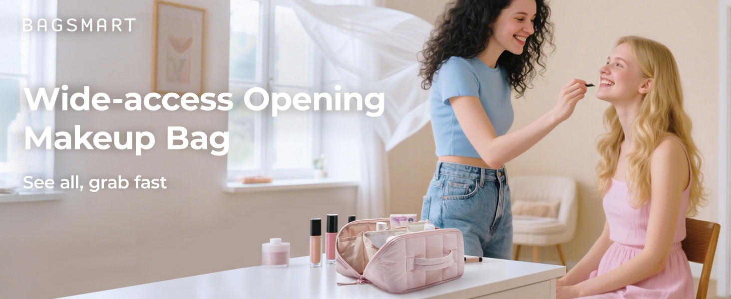 Wide-access Opening Makeup Bag
