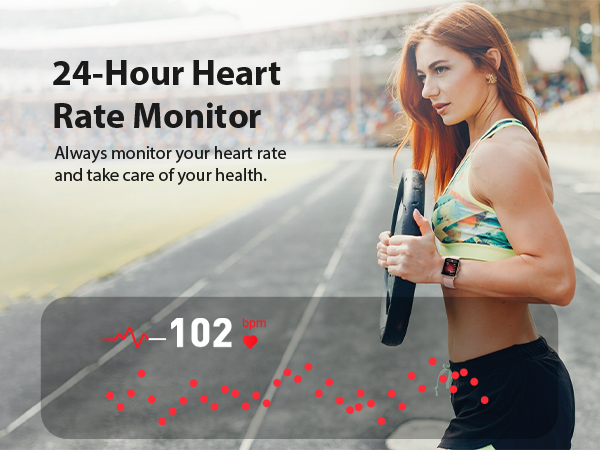 Women’s fitness tracker watch with 24/7 heart rate monitoring and daily wellness trends