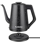 1l Electric Kettle 1000w, Quick Heat-Up In 3 Min, Black Stainless Steel Kettle With Star Design (...