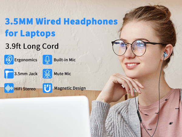 wired earbuds with micrphone 3.5mm jack earphones