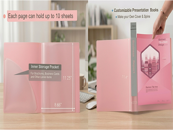 Art Portfolio Document Folder with Clear Sheet Protectors for Office School