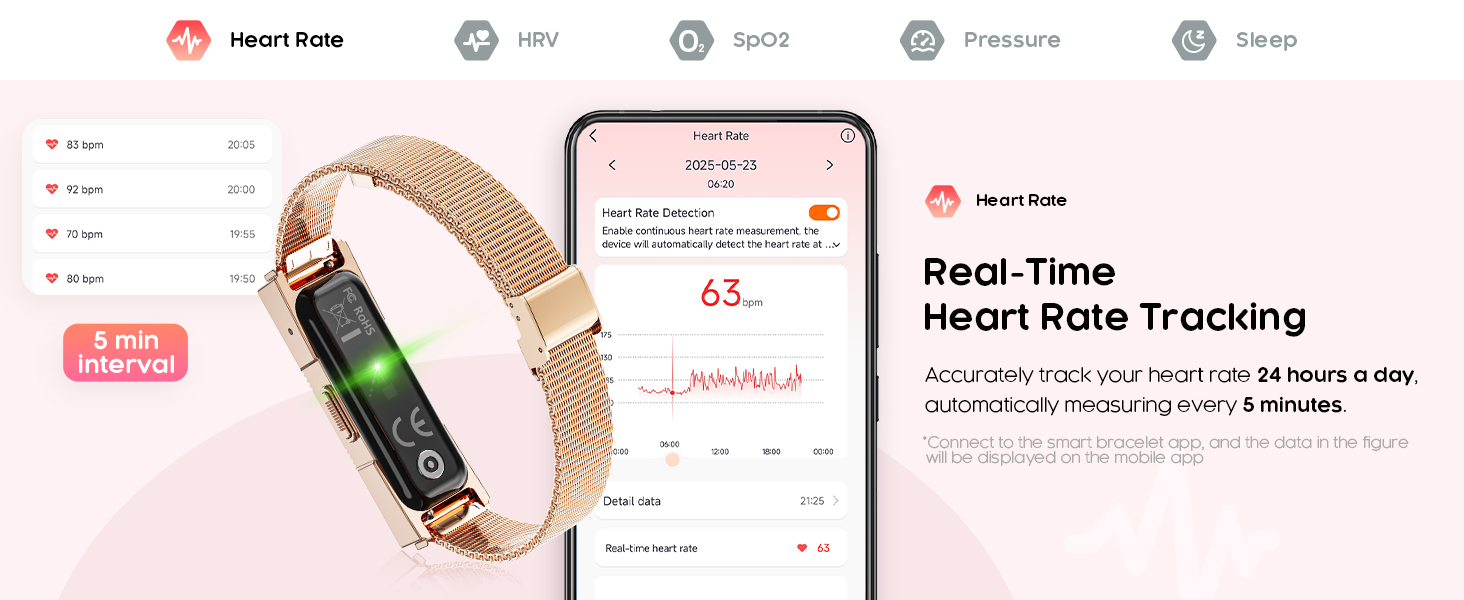 Women's Smart Bracelet with Heart rate
